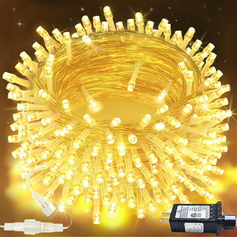 Connectable 200 LED String Lights Indoor Outdoor with Timer, 66FT 13 Modes Warm White Christmas Lights Waterproof, Twinkle Fairy Lights Plug in
