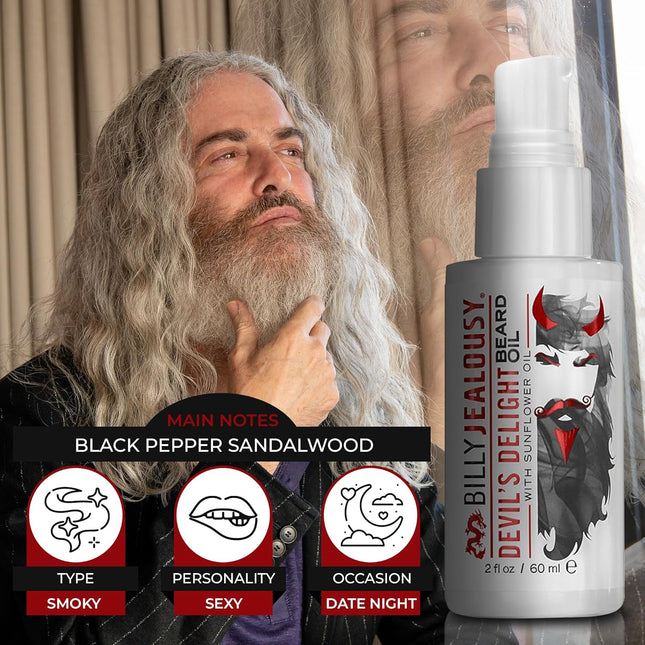 Billy Jealousy Beard Oil for Men, Lightweight, Low Shine, and Hydrating Beard Moisturizer for Softer Hair, Helps Prevent
