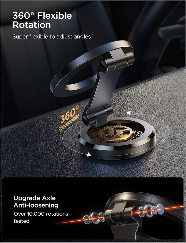 JOYROOM All-Metal MagSafe Car Mount, 360° Rotation Magnetic Phone Holder | Strong Magnets Car Phone Holder for Car Dash, Car Accessories for Women