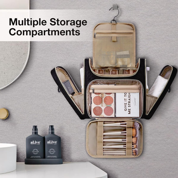 BAGSMART Toiletry Bag, Travel Toiletry Bag for Women, Water-Resistant Cosmetic Makeup Bag, Large Capacity Door Room Essentials Travel Organizer