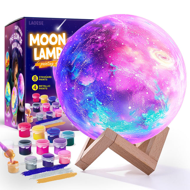 Paint Your Own Moon Lamp Kit, Cool Gifts DIY 3D Space Moon Night Light, Art Supp