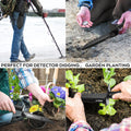 INCLY Metal Detector Shovel, Heavy Duty Double Serrated Edge Digger, Detecting Digging Tool with Sheath for Belt Mount, Gardening & Detecting