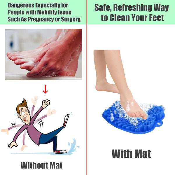 Shower Foot Cleaner Scrubber Massager, Foot Pain Tired Feet Relaxing Acupressure Mat for Shower Floor with Non-Slip Suction Cups, Increase