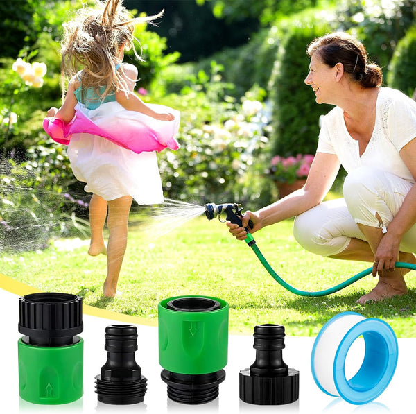 15 Pieces Plastic Garden Hose Quick Connectors- Water Hose Quick Connect Male and Female 3/4" US Thread Fitting Set for Garden Hoses, Sprinklers