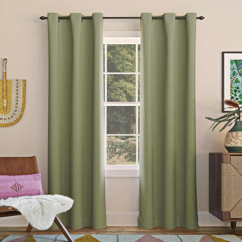 Sun Zero Easton Energy Saving Blackout Grommet Curtain Panel, 40" x 84", Sage Green 1 Sage Green 40"W x 84"L (Pack of 1)