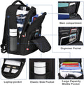 Della Gao Laptop Backpack for Men, Large Anti-Theft Business Travel Backpack with USB Charging Port, Water Resistant College Computer Bag for