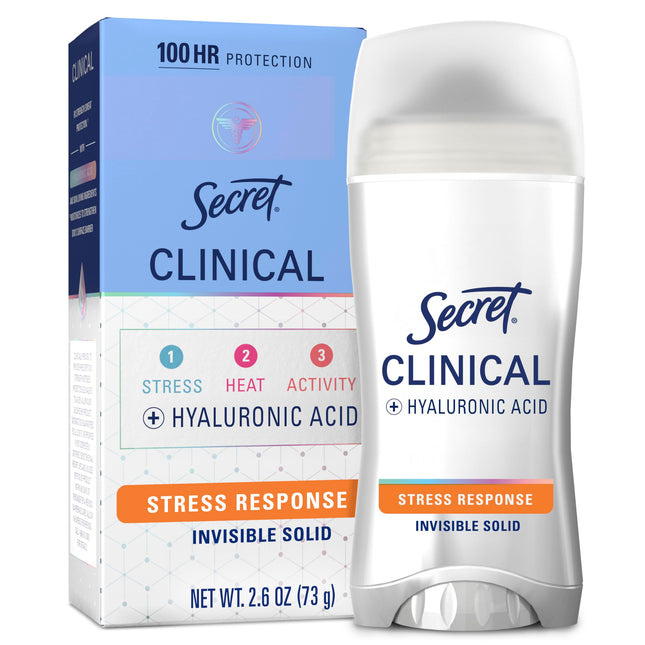 Secret Clinical Strength Antiperspirant Deodorant for Women, Stress Response, 3X