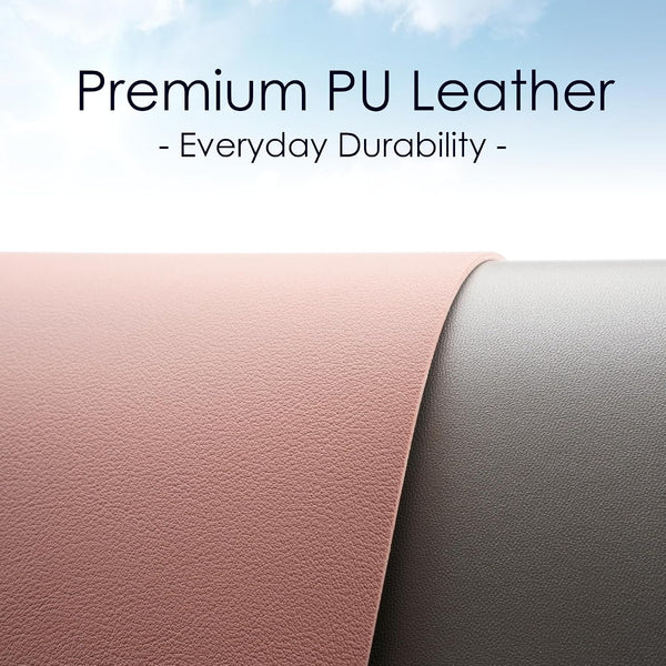 Double-Sided Leather Desk Pad, Non-Slip Mouse Mat (Pink/Silver) 35.4x17 in Pink/Silver 35.4" x 17"