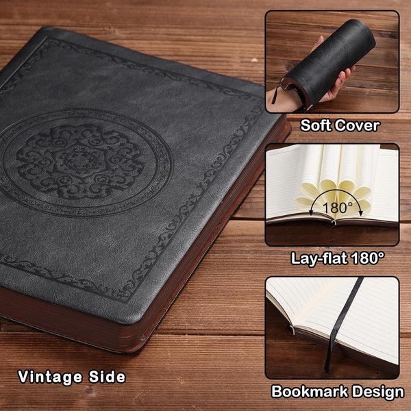 Fetinar Leather Vintage Journal Notebook,300 Pages,Leather Softcover Lined Journal Notebooks for Women Men,Notebook Journals for Writing
