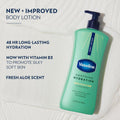 Vaseline Intensive Care Body Lotion Soothing Hydration for Dry Skin with Ultra-Hydrating Lipids + 1% Aloe Vera Extract to Refresh Dehydrated Skin