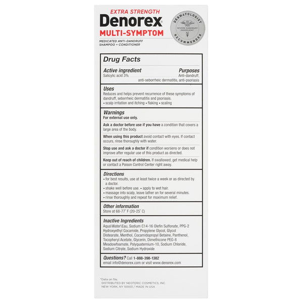 Denorex Extra Strength Dandruff Shampoo and Conditioner, 10 Oz | 3% Salicylic Acid | Relieves 6 Symptoms Caused by Dandruff, Seborrheic Dermatitis