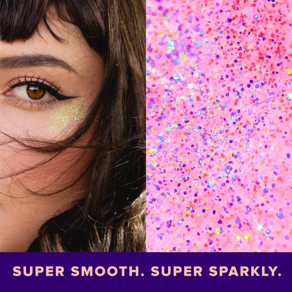 Unicorn Snot Face & Body Glitter - Cosmetic-Grade Holographic Glitter Gel - Makeup for Festivals, Raves, Anime Cosplay - Safe for Face, Easy