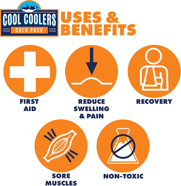 Cool Coolers Flexible Gel Ice Pack, Standard Large 11" X 14.5â, Reusable Cold Compress for Sore Muscles, Bruising, and Swelling, 1 Pack