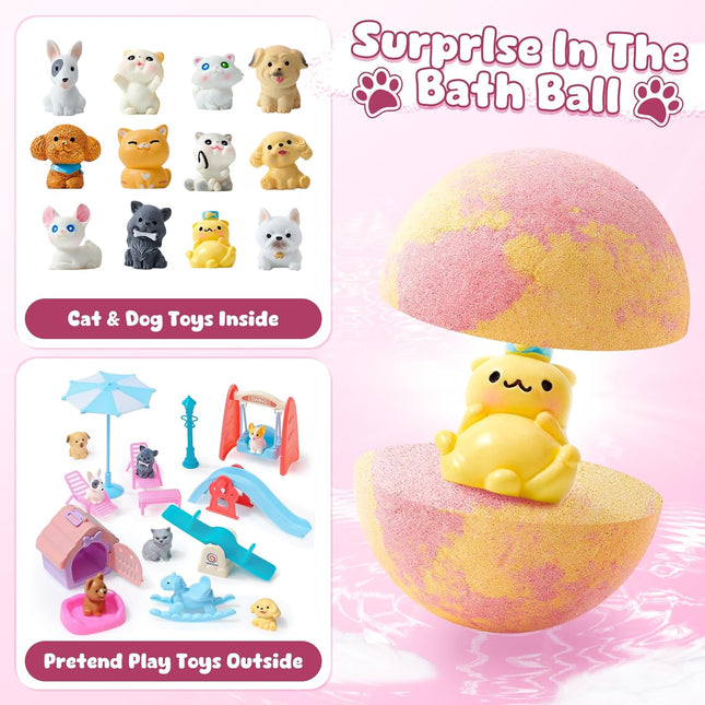 Bath Bombs for Kids with Surprise inside for Girls Boys, 12 Pack Kids Bath Bombs