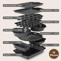 Country Kitchen Nonstick Stackable Bakeware Set - Durable, Easy Release Baking Set, Black, 10 Pcs Black - 10 Pcs
