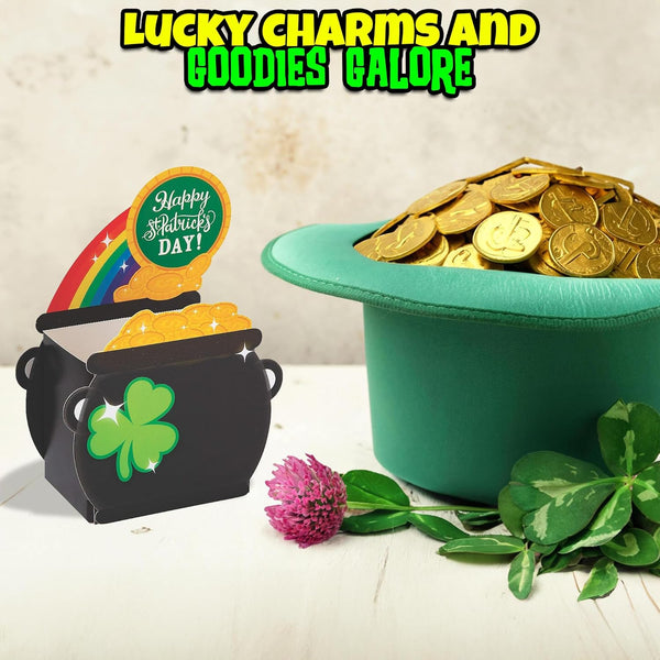 Fun Express ST PATS POT of GOLD TREAT BOX - Party Supplies - 12 Pieces