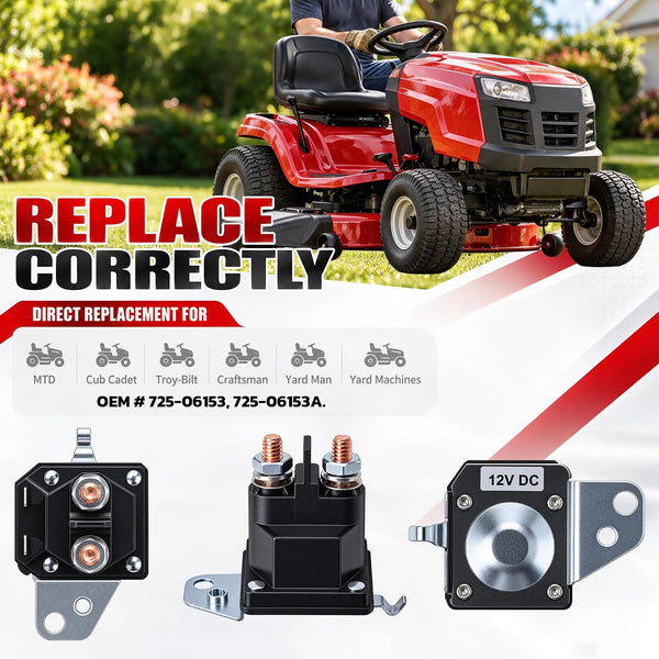 Gashwer 12V Starter Solenoid Relay Riding Lawn Mower Compatible with Cub Cadet XT1 XT2 Enduro RZT LT1 ZT1 ZT2 MTD Troy-Bilt Craftsman Yard Man
