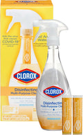 Clorox Disinfecting Multi-Purpose Cleaner Starter Kit, Household Essentials, One Reusable Spray Bottle Plus 2 Refills 2 Count (Pack of 1)