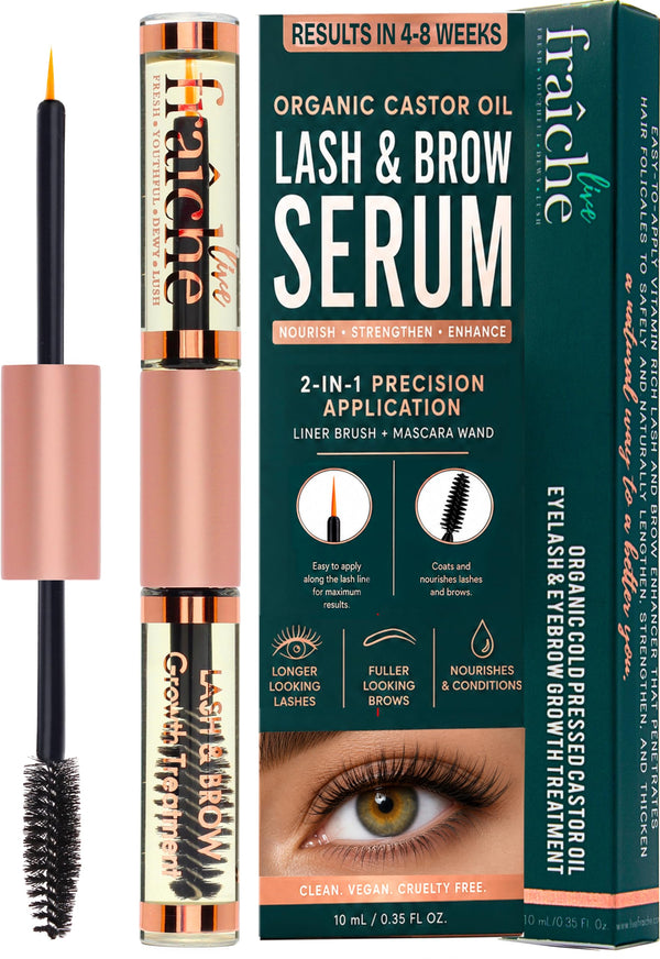 Organic Castor Oil Lash Serum for Eyelash Growth Serum and Eyebrow Growth 10ml (Pack of 1) Castor Oil