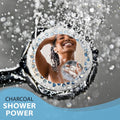 SHOWER BOUQUET Loofah-Charcoal Bath-Sponge-4-Pack Extra-Large 75g Soft Mesh | Black Luffa Loufa Loofa Puff Set / Exfoliating Body Scrubber Lufas