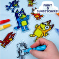 Bluey Window Art Suncatchers Kit for Kids to Paint, Great At-Home Craft Activity or Birthday Party Idea, Toys for Ages 3, 4, 5, 6