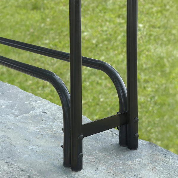Shelterlogic 8' Adjustable Heavy Duty Outdoor Firewood Rack with Steel Frame Construction and Water-Resistant Cover