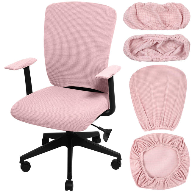 Tallew 4 Pieces Office Chair Covers Set Computer Universal Protective Stretchable Chair Seat Covers Desk Armrest Slipcov