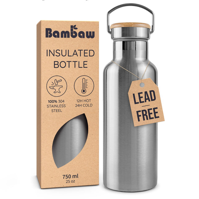 Bambaw Insulated Water Bottle 24Oz | Stainless Steel Water Bottle | Insulated Water Bottles | Travel Water Bottle | Meta