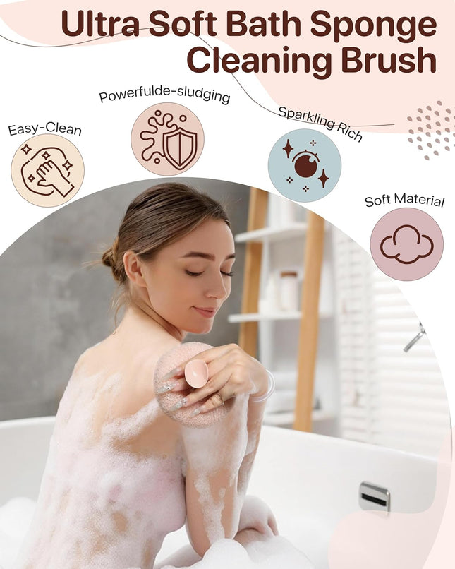 Super Soft Sunflower Suction Cup Bath Ball, 2025 Upgraded 2-In-1 Sunflower Ball 