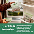 Home Compostable Resealable Sandwich Bags (7"X7"), Microwave & Freezer Safe, Organic Food Storage Container, 60 Count (30 per Box)