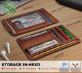 BULLIANT Men Slim Leather Wallet Money Clip 7Cards-Gift Boxed-RFID Blocking | Easy Access | Pocket Fit | Minimalist Skinny Brick Brown7490 Alaska