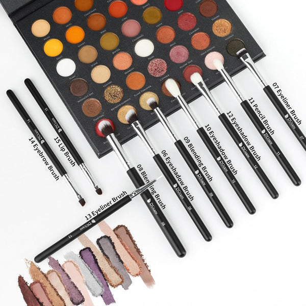 DUcare Makeup Brushes with Travel Bag 15Pcs Makeup Brush Set | Premium Synthetic Powder Foundation Contour Blush Concealer Eye Shadow Blending