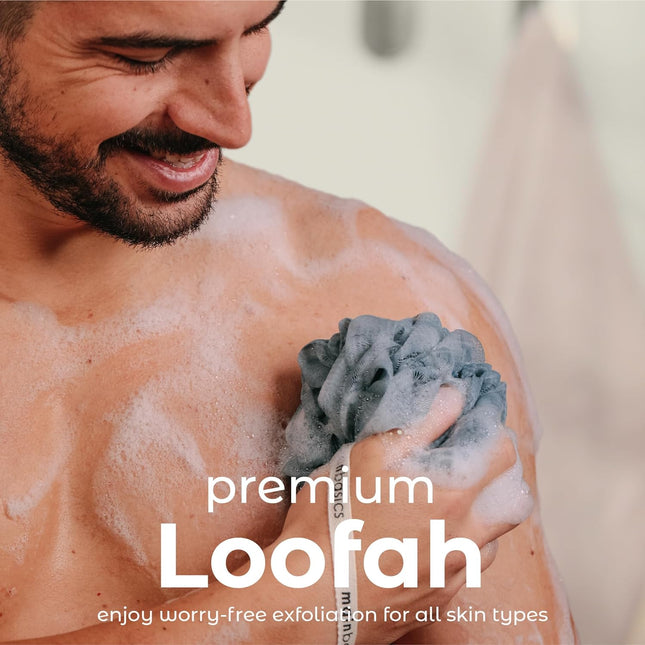 Mainbasics Bath Shower Loofah Sponge Pouf Body Scrubber Exfoliator Body Wash Spo