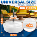 Nail in Furniture Glides, 100 Pcs, 0.6" x 0.7", Nylon for Hardwood Floors | Plastic Furniture Feet, Steel Nail Hold Stays Put, Glides Smoothly,