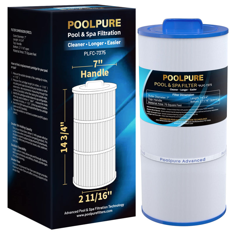 POOLPURE C-7375 Spa Filter Replaces PCD75N, Unicel C-7375, Filbur FC-3964, 1019301, AK-60032, APCC7500, 17543, 75 Sqft Filter Cartridge (1)