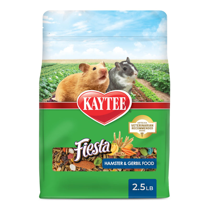 Kaytee Fiesta Hamster & Gerbil Food, Nutritious and Fun Blend, Supports Dental Health and Digestion, 2.5 pounds 2.5 Pound (Pack of 1)