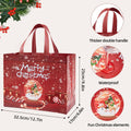 YANGTE 16 Pack Christmas Tote Bags with Handles, Non-Woven Gift Bags, 12.8" 9.8" 6.7 16-Pack