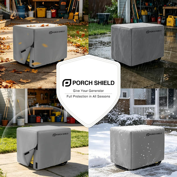 Porch Shield Waterproof Universal Generator Cover 38 x 28 x 30 inch - for Most Generators 5500-15000 Watt, Gray Gray 38''(L) x 28''(W) x 30''(H)