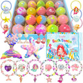 Bath Bombs for Girls Kids with Surprise Inside, 20 Fun Princess Fizzy Bath Bomb with Jewelry Toys, Mermaid Gifts for Daughter Granddaughter Niece,