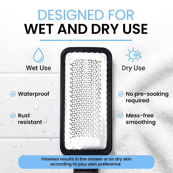 Colossal Foot rasp Foot File and Callus Remover. Best Foot Care Pedicure Metal Surface Tool to Remove Hard Skin. Can be Used on Both Wet and Dry