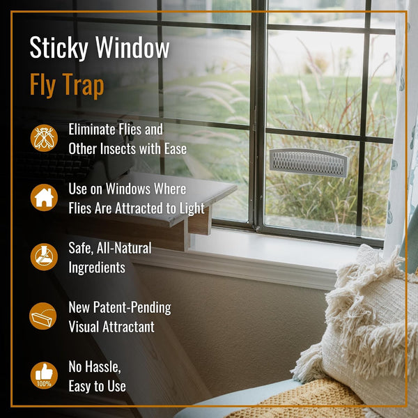 Dr. Killigan's The Fly Inn | Sticky Window Traps | Indoor Insect Trap | Catches and Hides Bugs | Better Than Fly Paper or Ribbon | Get Rid of