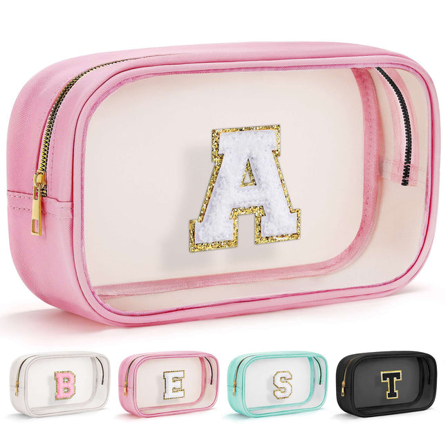 YOOLIFE Graduation Teacher Gifts Initial Clear Makeup Bag Birthday Gift Travel T