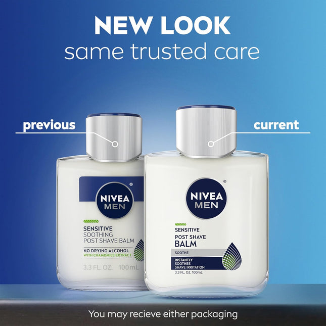 NIVEA MEN Sensitive Soothing Post Shave Balm with Vitamin E, Pro-Vitamin B5 and 