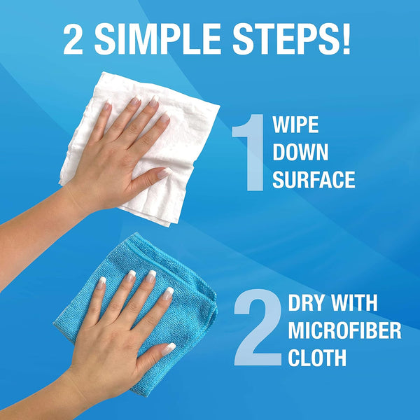 MiracleWipes for Glass, Disposable and Streak Free Cleaning Wipes for Mirrors, Windows, Kitchen, Home, and Auto- 60 Count 60 Count (Pack of 1)