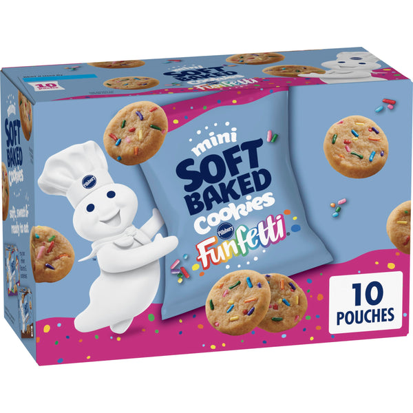 Pillsbury Mini Soft Baked Cookies, Funfetti, Snack Bags, 10 Ct, 10 oz Funfetti 10 count (Pack of 1)