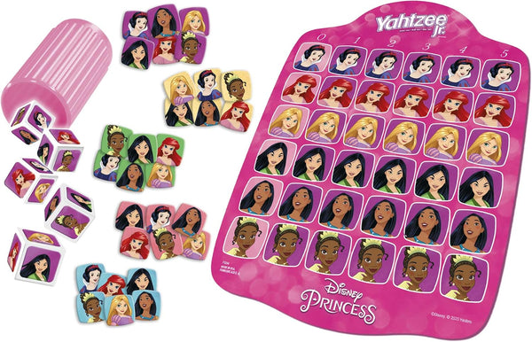 Hasbro Gaming Yahtzee Jr.: Disney Princess Edition Board Game for Kids Ages 4 and Up, for 2-4 Players, Counting and Matching Game for Preschoolers