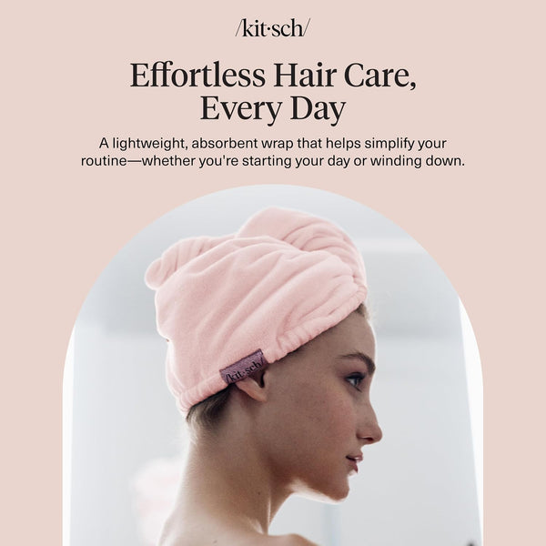 Kitsch Microfiber Hair Towel Wrap for Women - Pink Pink 1 Count