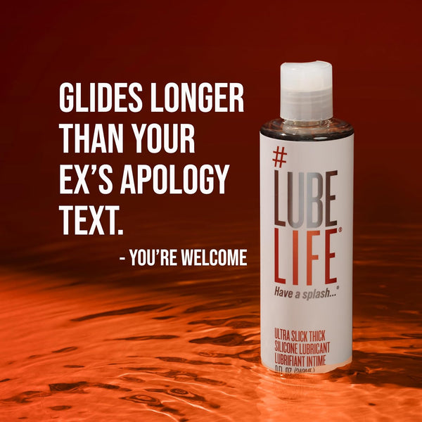 LUBELIFE Ultra Slick Thick Silicone-Based Lubricant, Water Resistant, Thick Silicone Lube for Men, Women and Couples, 8 Fl Oz 8 Fl Oz (Pack of 1)