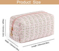 Makeup Bag Travel Cosmetic Bag for Women Girls, Zipper Make up Pouch, Floral Flowers Toiletry Organizer Makeup, Portable Storage Cosmetic Travel