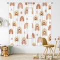 Cinbloo Kids Rainbow Curtains 42W x 63H Inch Rod Pocket Boho Cute Cartoon Colorful Stars for Girls Bedroom Decor Bohemia Love Heart Lovely